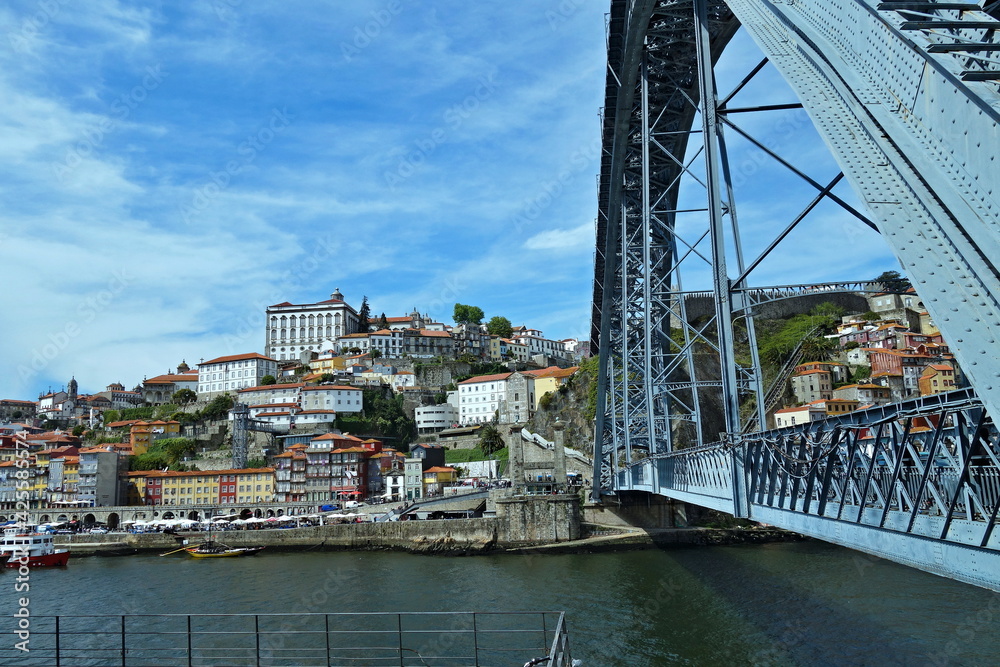 Portugal-view of Porto city and Luís I Bridge over the river Douro