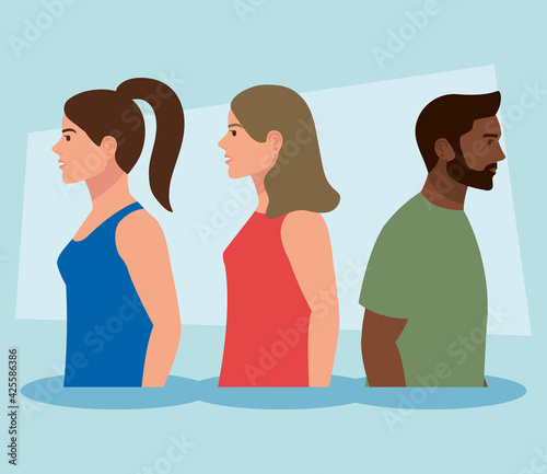 interracial three persons