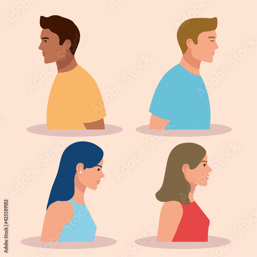 interracial four persons