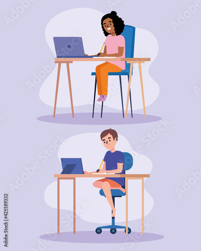 couple students online