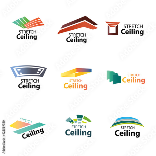 Vector logo  concept of ceilings and stretch ceilings.