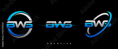 BWS Letter Initial Logo Design Template Vector Illustration