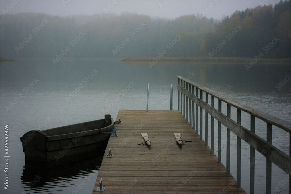 Naklejka premium pier on the lake