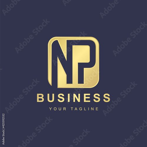 Minimalist Letter NP logo template design