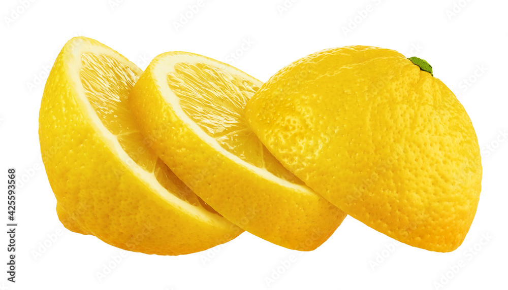 Slices of lemon isolated on white background Slices of lemon isolated on white background