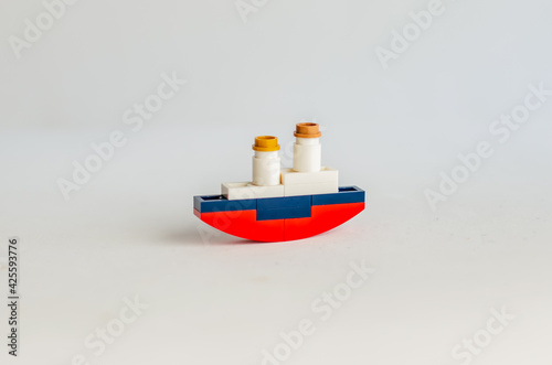toy ship made with blocks photo