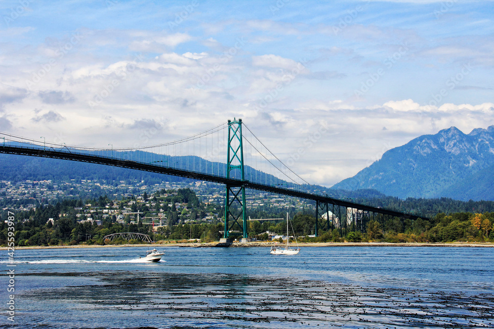 British Columbia Suspended Lions Gate Bridge in Vancouver