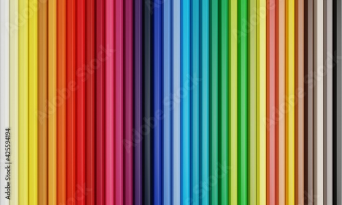 Close up of colored pencils textured background. Multi-Colors pencils on white background. Education learning in art class and Back to school concept. 3D illustration rendering