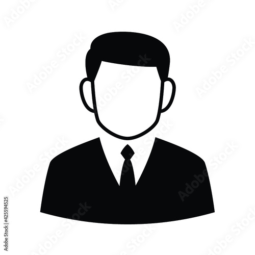 Businessman icon, User symbol of man in business suit, Vector illustration