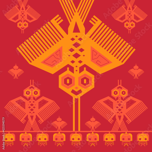 Traditional Peruvian fabric. Beautiful blanket with a Peruvian design. Tribal art, Ethnic vector texture.Traditional ornament.