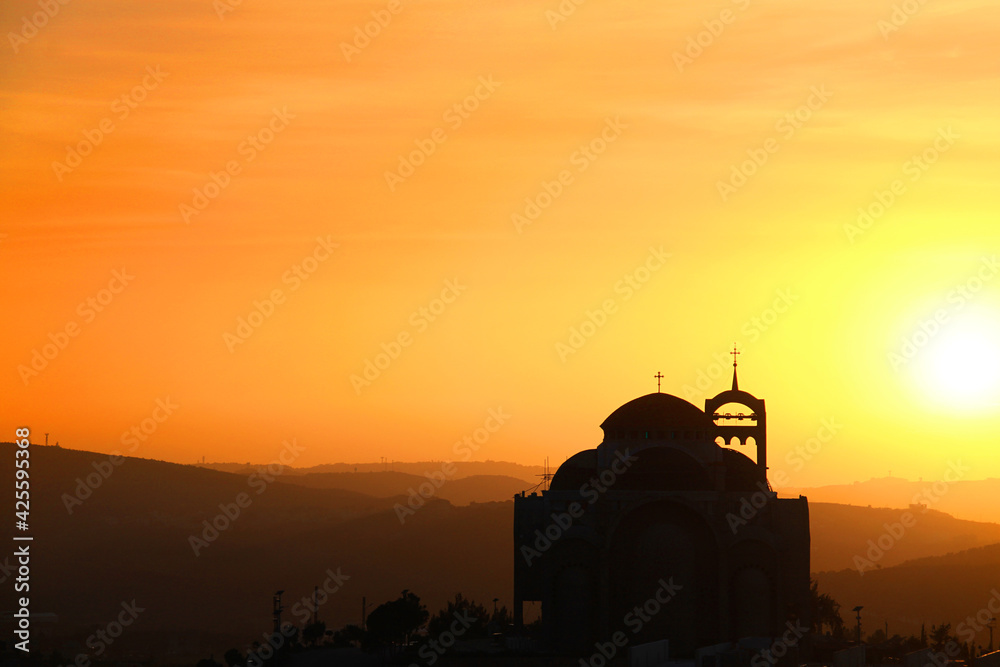 Silhouette of Cathedral in Lebanon
