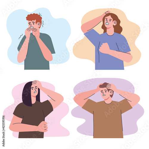 four irritated people