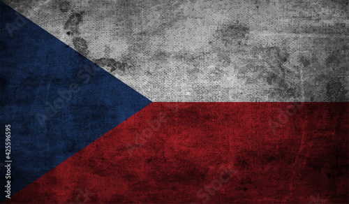 Grunge Czech Republic flag. Czech Republic flag with waving grunge texture.