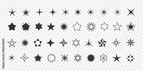 Stars icons. Stars collection. Modern simple stars. Concept stars. Vector illustration