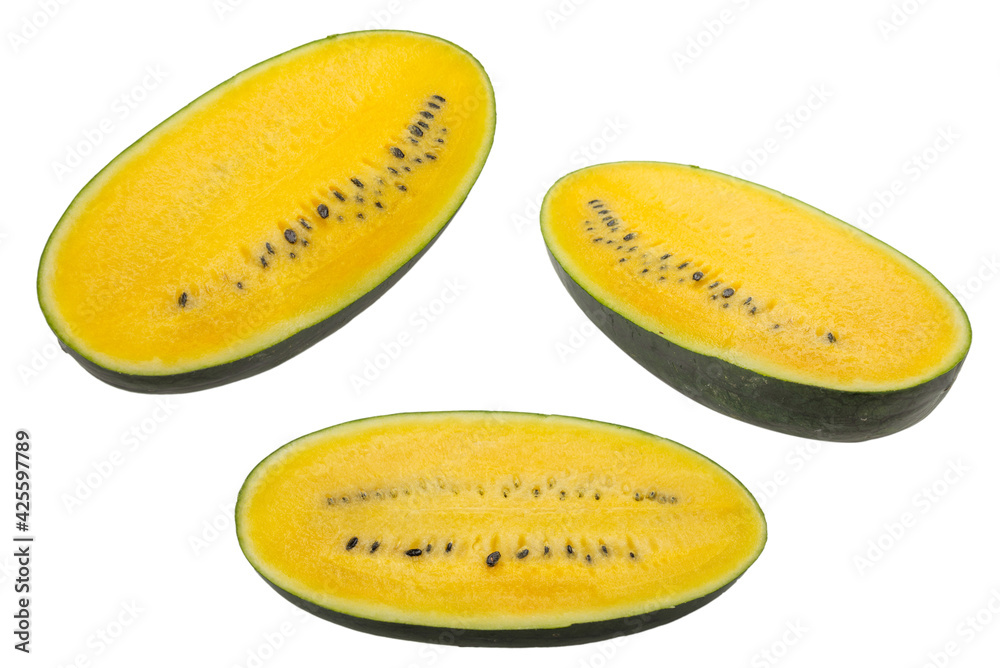 Yellow watermelon isolated. Yellow watermelon isolated.