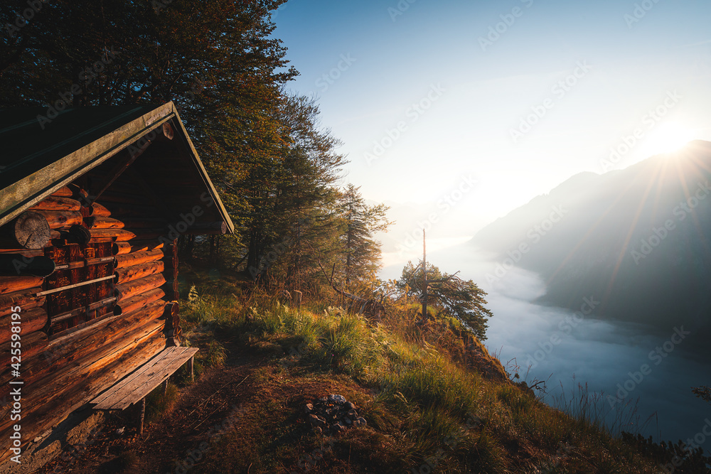 Famous Plansee in Austria in summer.
