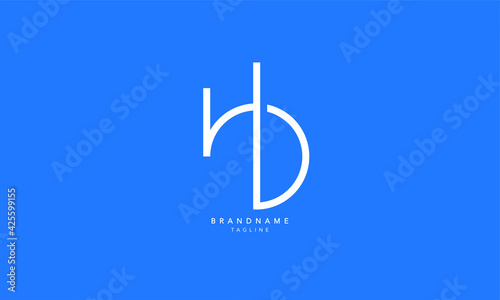 Alphabet letters Initials Monogram logo HB, BH, H and B