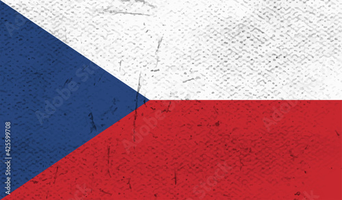 Grunge Czech Republic flag. Czech Republic flag with waving grunge texture.