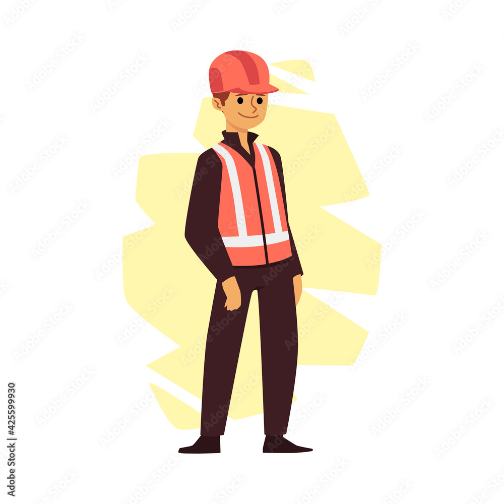 Industrial or construction worker man flat vector illustration isolated. Industrial or construction worker man flat vector illustration isolated.