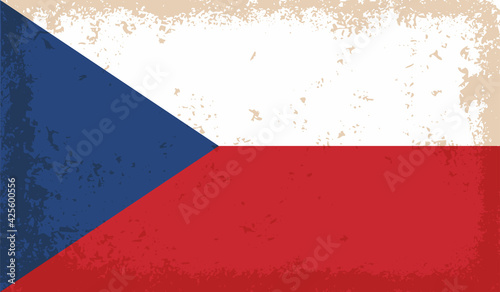 Grunge Czech Republic flag. Czech Republic flag with waving grunge texture.