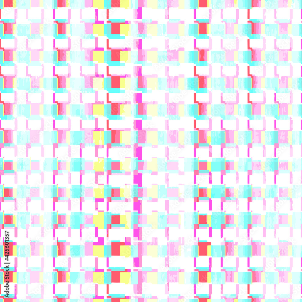 Vector seamless tartan pattern, plaid print, picnic checkered paint brush strokes. Gingham brush texture for textile: shirts, tablecloths, clothes, blankets Vector seamless tartan pattern, plaid print, picnic checkered paint brush strokes. Gingham brush texture for textile: shirts, tablecloths, clothes, blankets