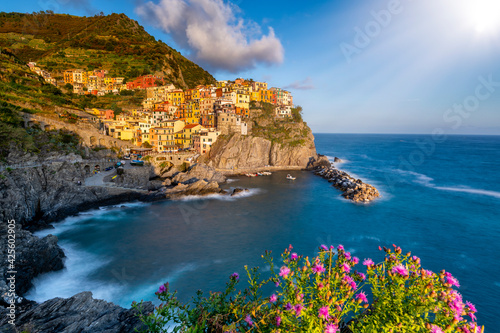 Famous city of Manarola in Italy - Cinque Terre, Liguria