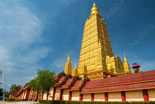 Gold pagoda at wat Bang Thong temple, Krabi photo