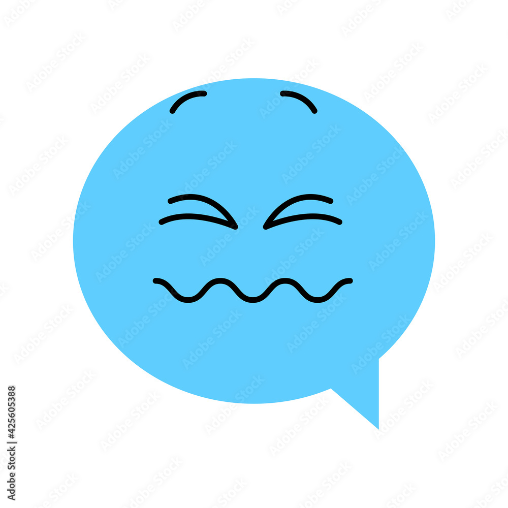 Speech bubble emoticon. Vector illustration flat style close up, dizzy Speech bubble emoticon. Vector illustration flat style close up, dizzy