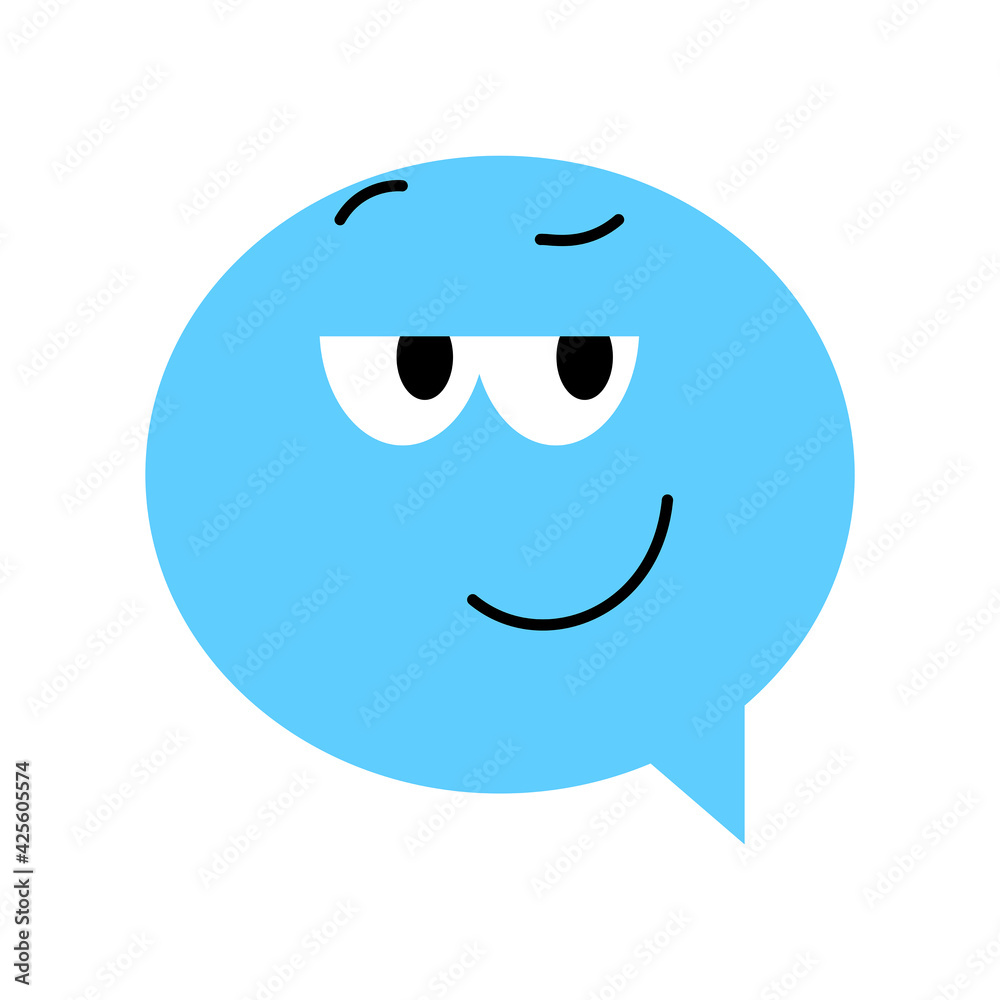 Speech bubble emoticon. Vector illustration flat style close up, yo Speech bubble emoticon. Vector illustration flat style close up, yo