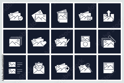 Set of image icon. picture pack symbol template for graphic and web design collection logo vector illustration