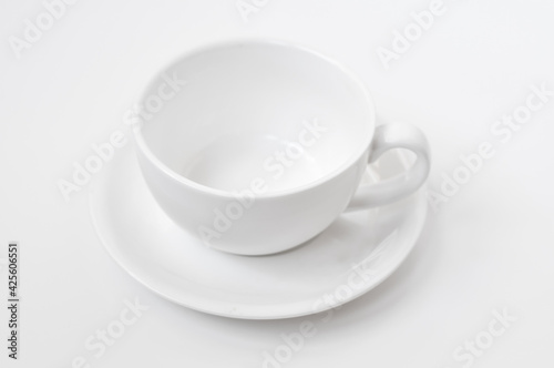 empty cup on white background