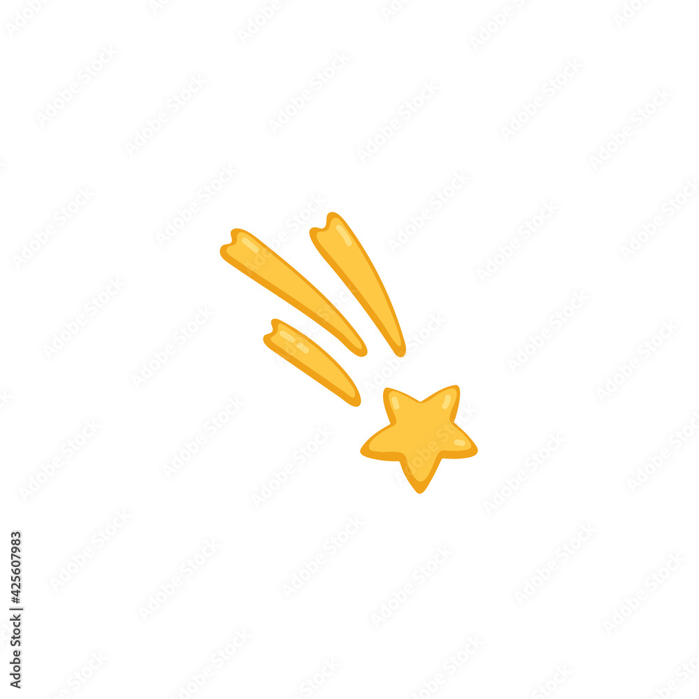 Cartoon space falling comet, meteorite or star a flat vector illustration Cartoon space falling comet, meteorite or star a flat vector illustration