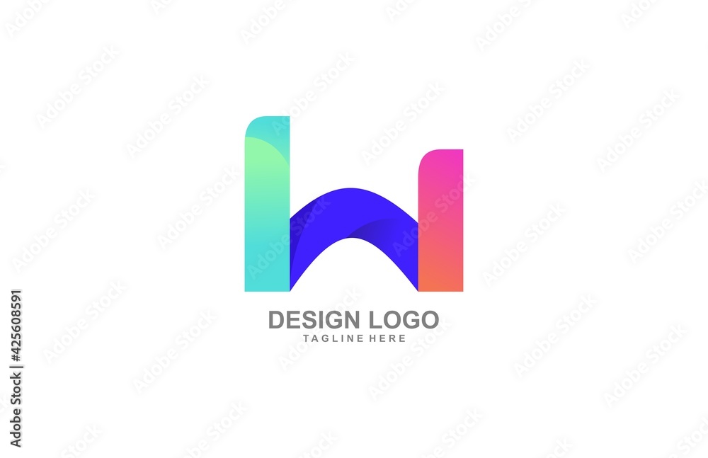Initial W Gradient Logo Simple Style Initial W Gradient Logo Simple Style