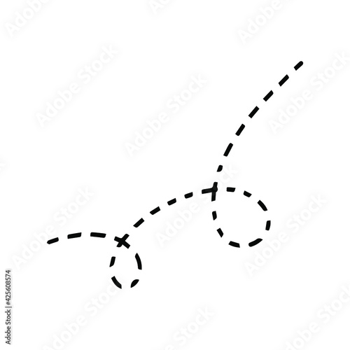 vector dotted line for determining the track from the plane, car.