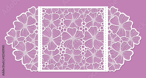 Laser cutting template. Lace envelope. For cutting from any material. Vector