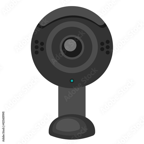 Camera web concept with media element internet retro vector