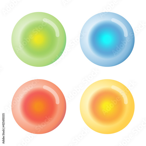 Abstract spheres atoms glass multicolor concept vector