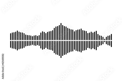 Audio waveform for music frequency in vector icon
