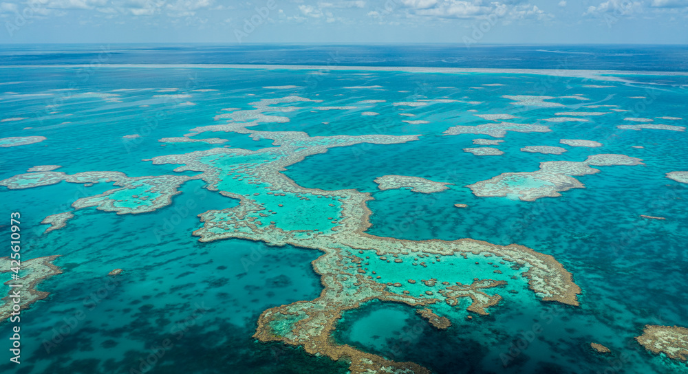 Great barrier reef from the sky in Australia