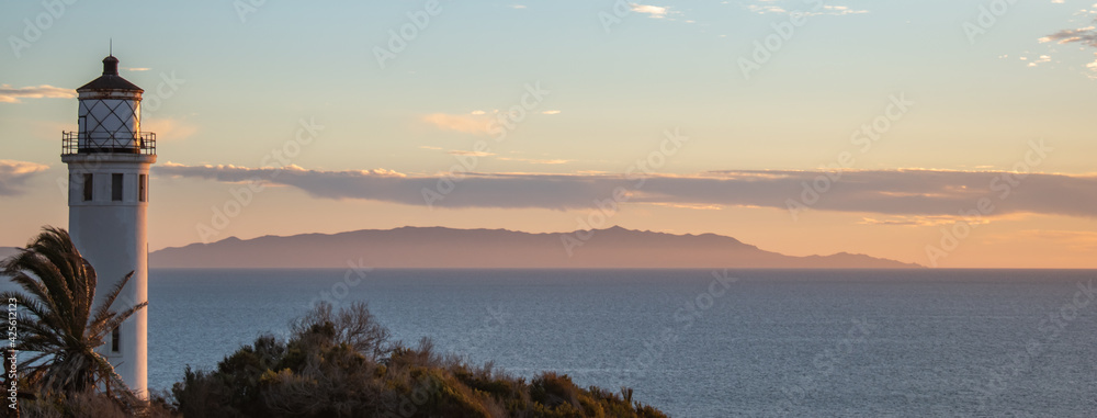 Sunset over pacific ocean in Rancho Palos Verdes