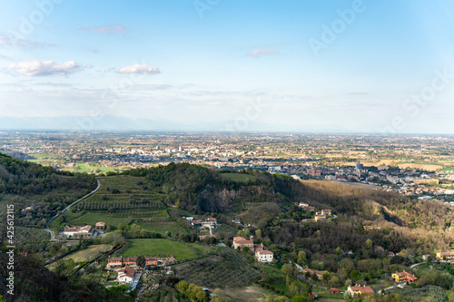 Colli euganei view of Montegrotto and Abano