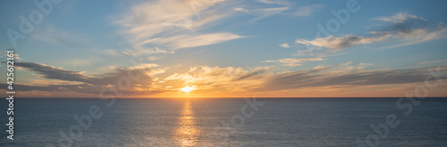 Sunset over pacific ocean in Rancho Palos Verdes