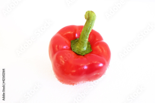 Red pepper on the white background