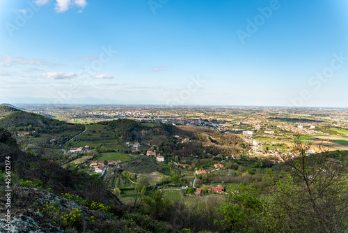 Colli euganei view of Montegrotto and Abano