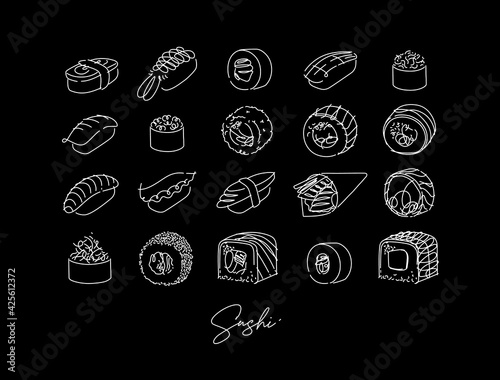 Sushi set poster black