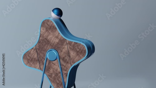 Endless animation. Ball roll on the looped road over blue background. Oddly satisfying video. Cyclic seamless motion design.