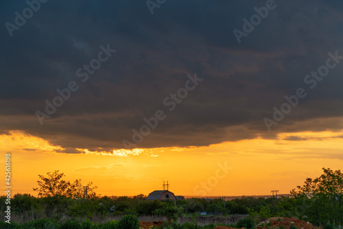 Beautiful sunset over the countryside.