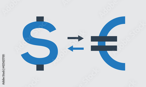 Dollar to euro transfer symbol. Dollar logo for your website design-01