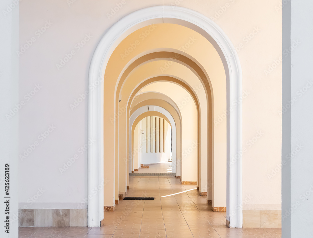 Arched Walkway without people. architecture interior. Arched Walkway without people. architecture interior.