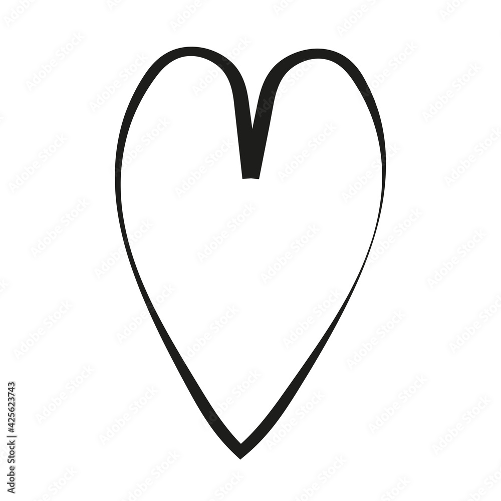 Minimal abstract banner with heart shape isolated on white. Minimal abstract banner with heart shape isolated on white.